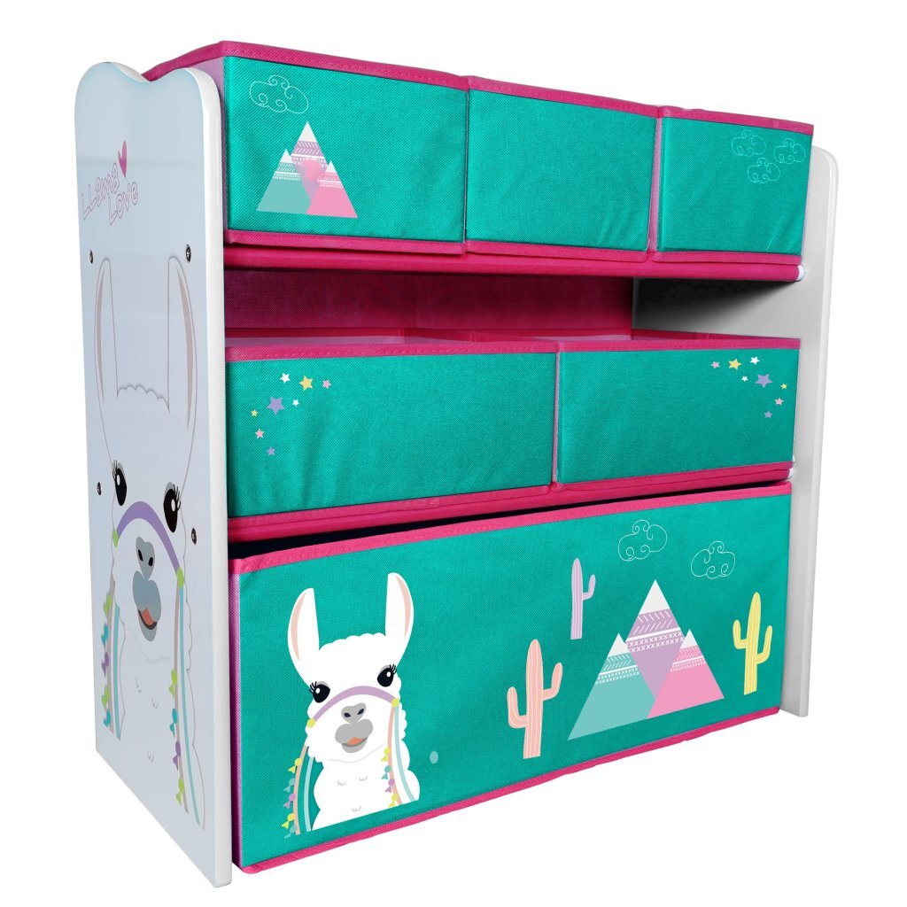 Drevená skrinka na hračky Lama