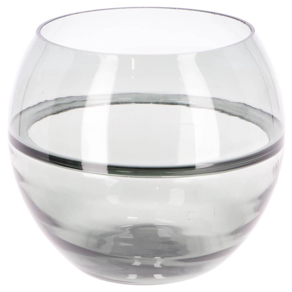 Sklenený držiak na čajové sviečky Light & Living Solis 15 cm sivý/priehľadný