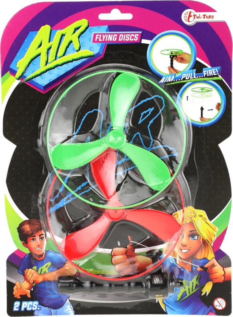 Lietajúce disky Toi-toys Air 12 cm zeleno-červené 3-dielne