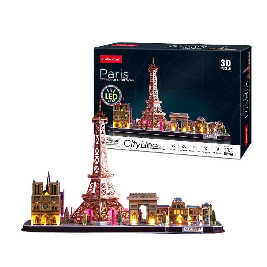Cubic Fun 3D LED puzzle Paríž 115 dielikov