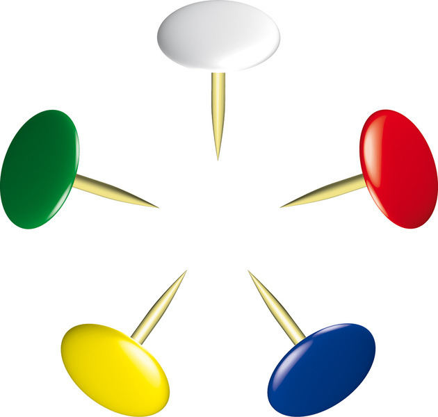 Pripináčiky Alco AL-151-26, mosadzné, 9,5 mm, box A, 100 kusov, rôzne farby