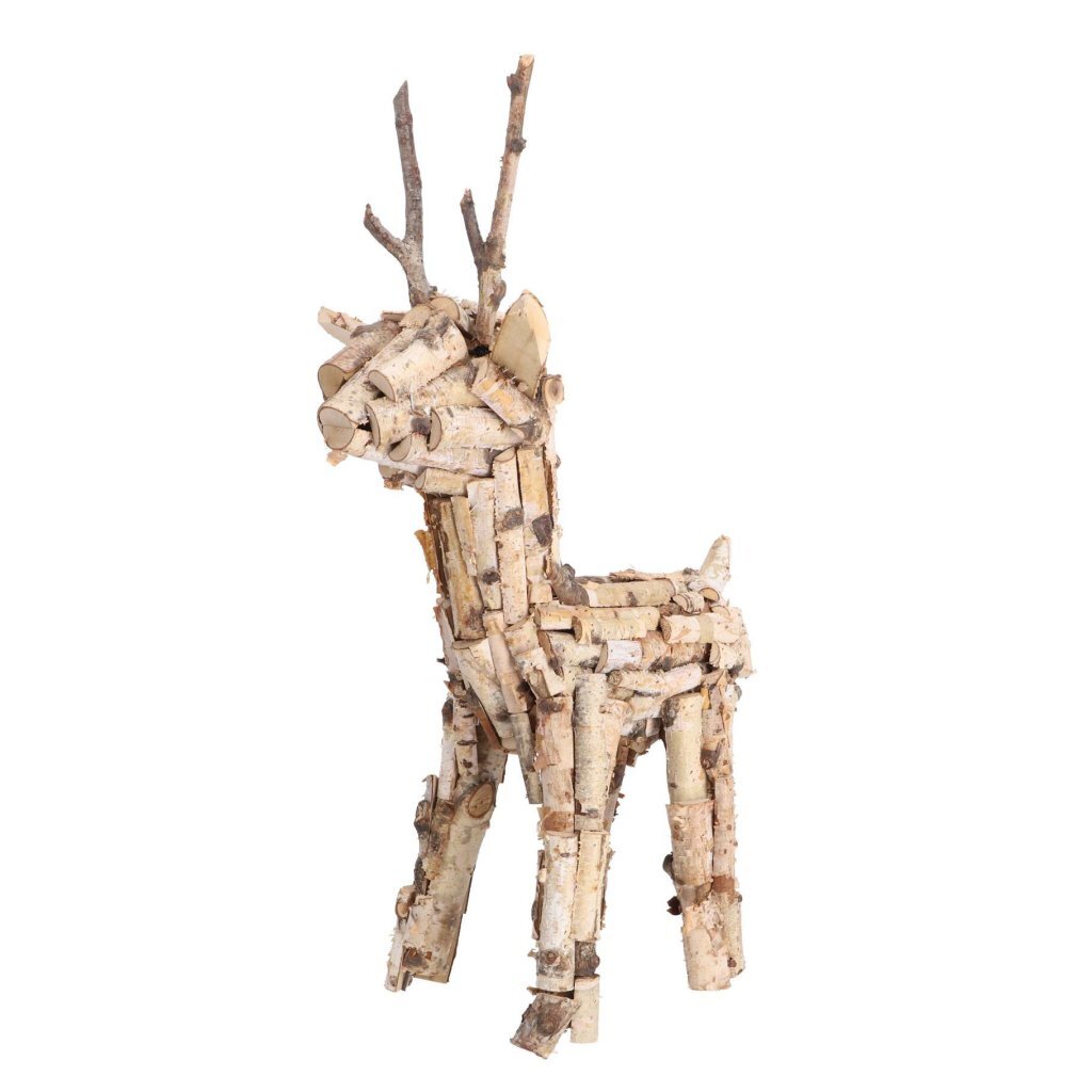 Vianočná dekorácia sob z brezového dreva 60 cm