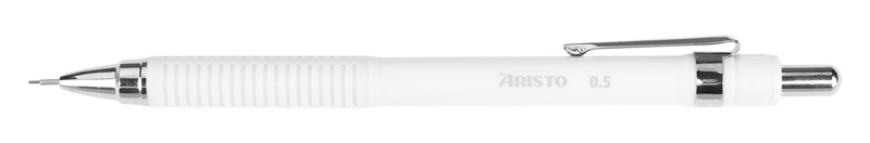 Mechanická ceruzka Aristo AR-85710, matná biela, 0,5", gumová rukoväť, kovový klip
