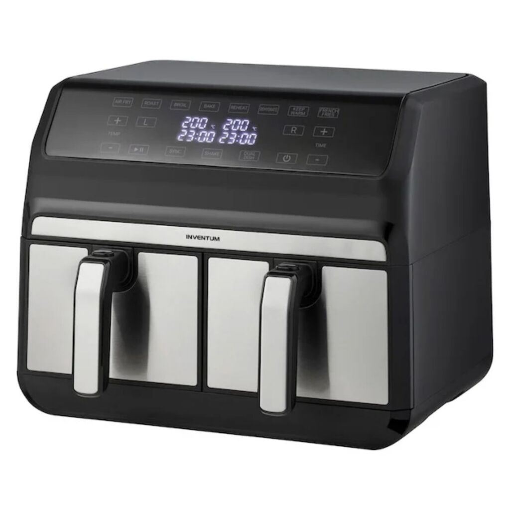 Teplovzdušná fritéza Inventum 2x4l 1700W čierna/nehrdzavejúca oceľ