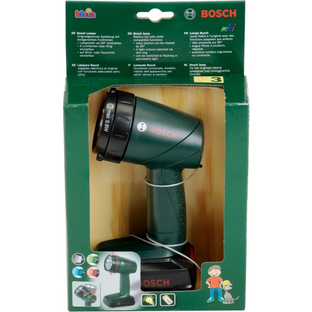 Stavebná lampa Theo Klein Bosch 9,5x6,4x18 cm zelená/čierna