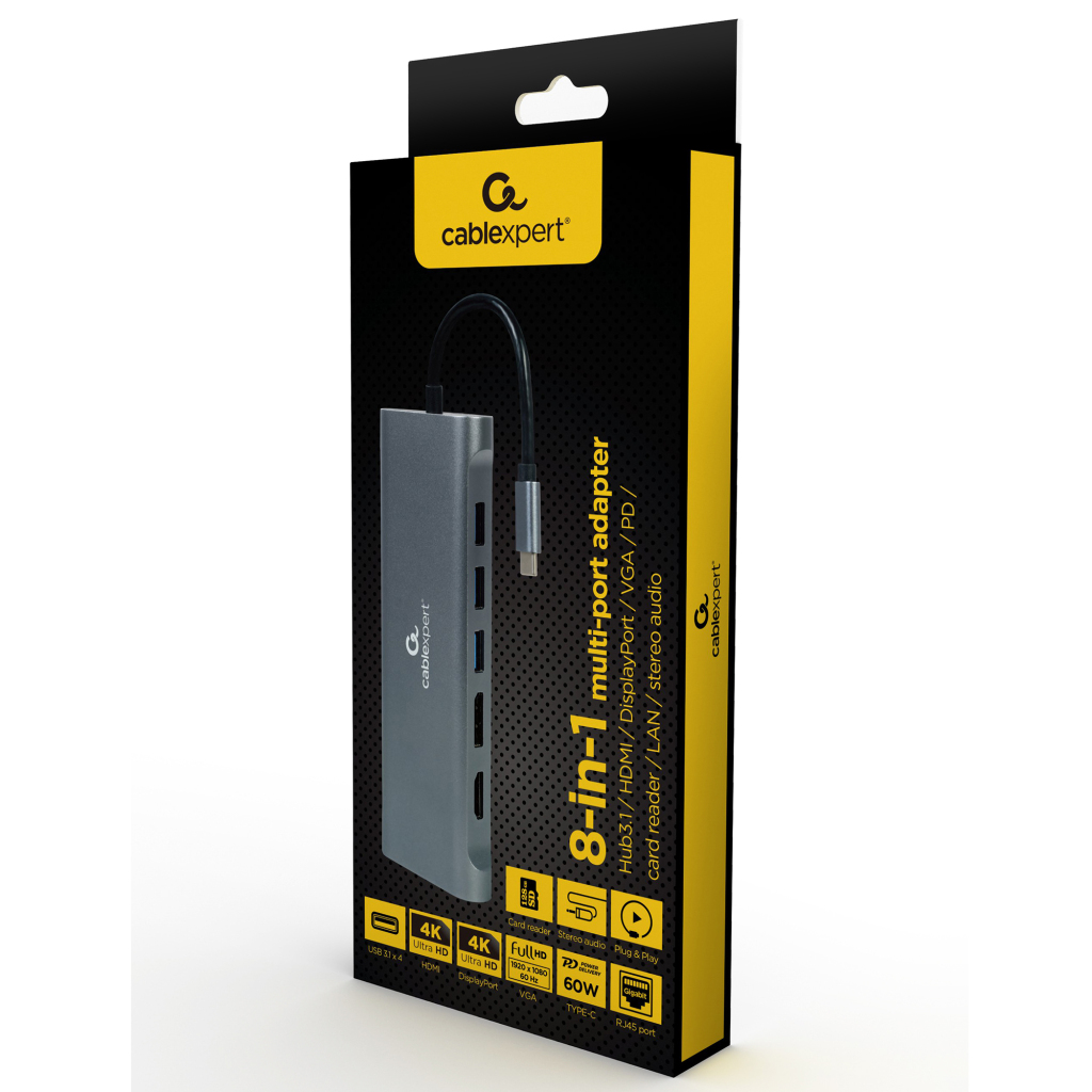 Cableexpert Gmb USB-C viacportový 8-v-1