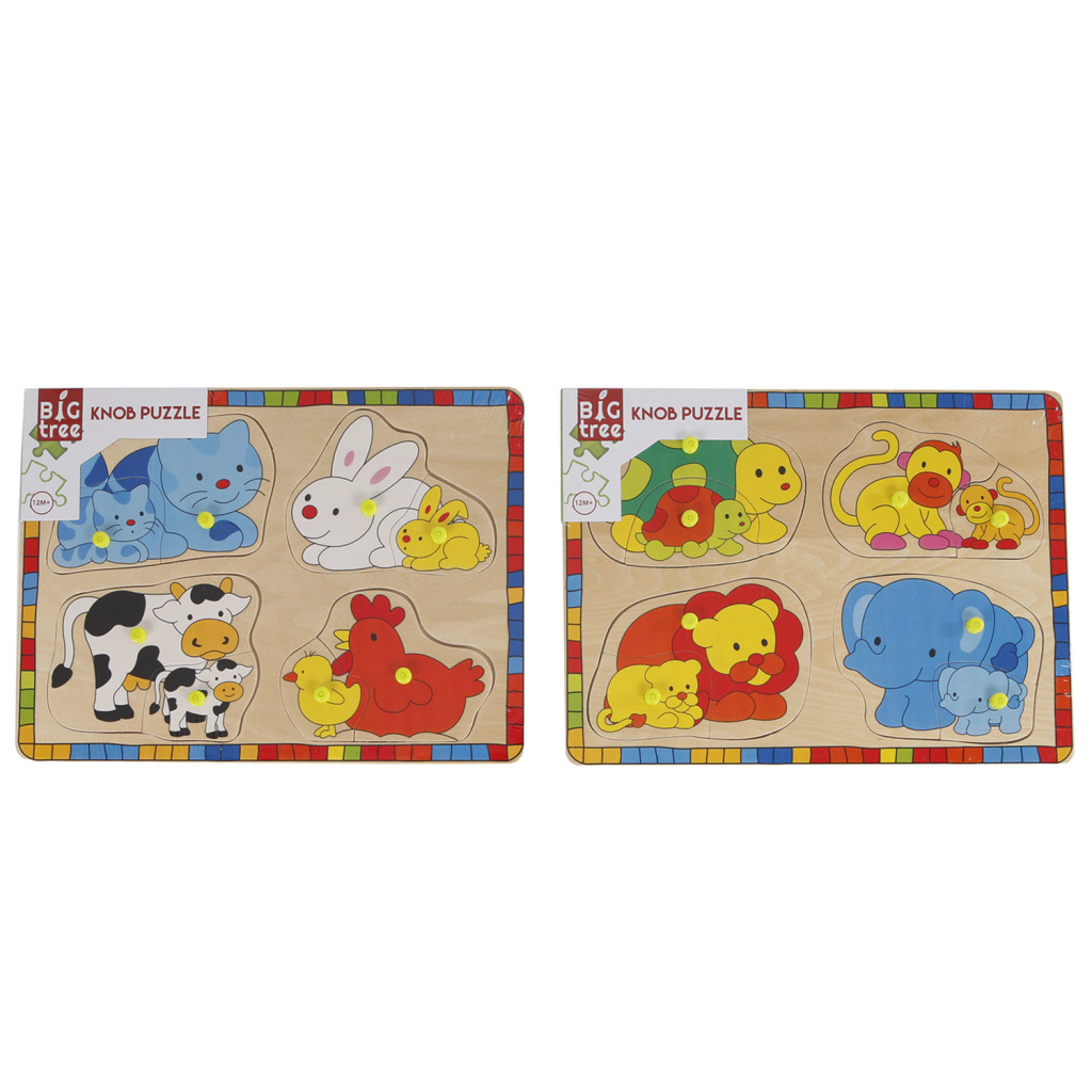 Drevené puzzle Big Tree so zvieratkami