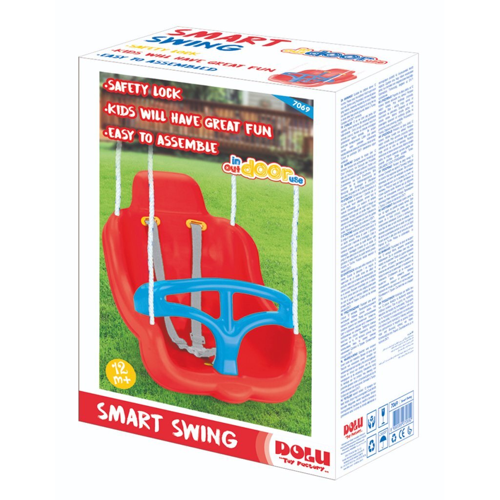 Hojdacie kreslo Dolu červené/modré