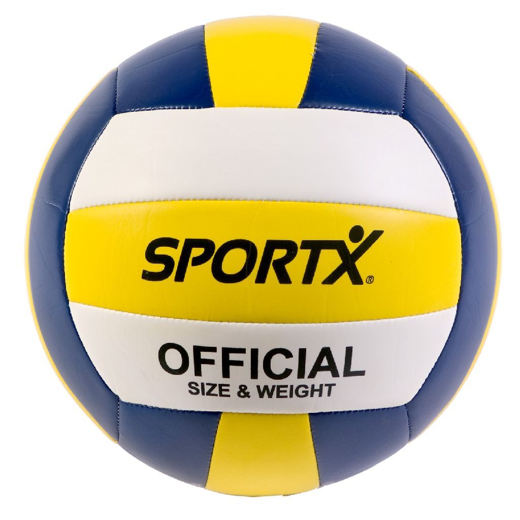 SportX Official volejbalová lopta 22 cm biela/žltá/modrá