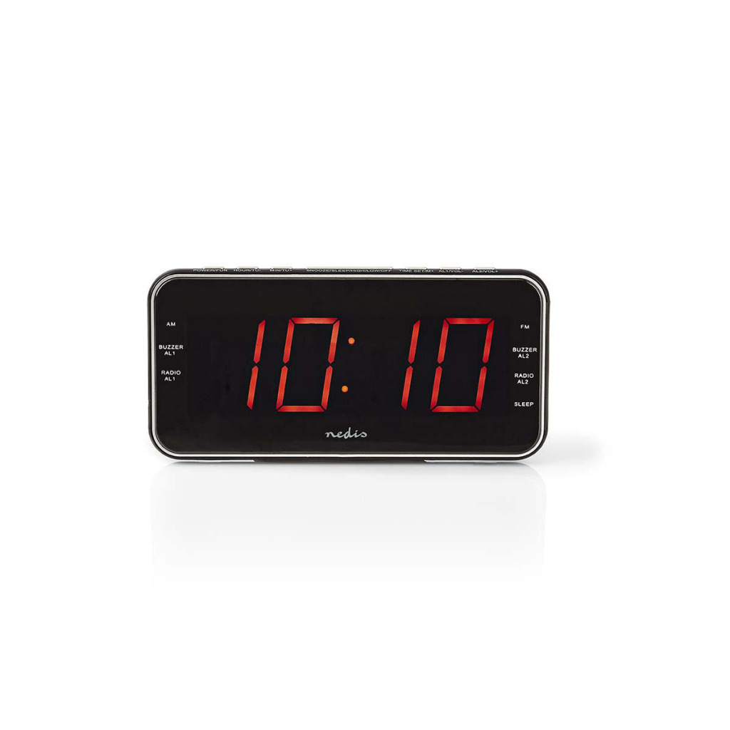 Nedis CLAR004BK Digitálny rádiobudík s LED podsvietením, 1,8" FM, 20 predvolieb, odloženie budenia