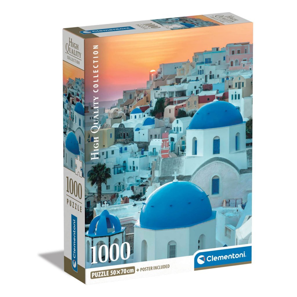 Clementoni Puzzle + plagát Santorini 1000 dielikov