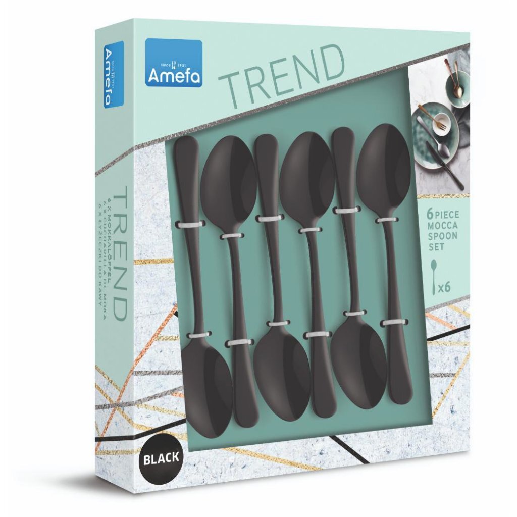 Amefa Austin čajové lyžičky 6 kusov, matné čierne