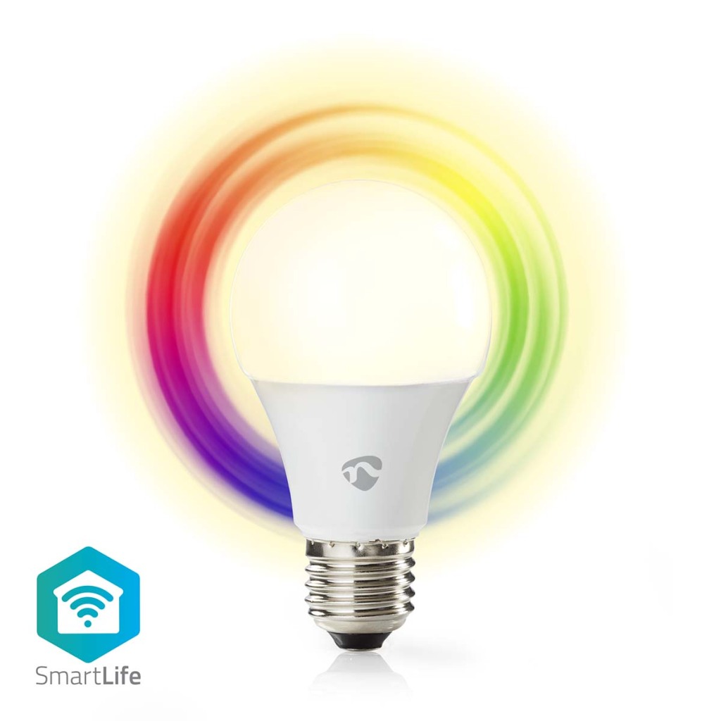 Nedis WIFILRC10E27 Smartlife Viacfarebná žiarovka Wi-Fi E27 806 Lm 9 W RGB / Teplá až studená biela Android a iOS Peer