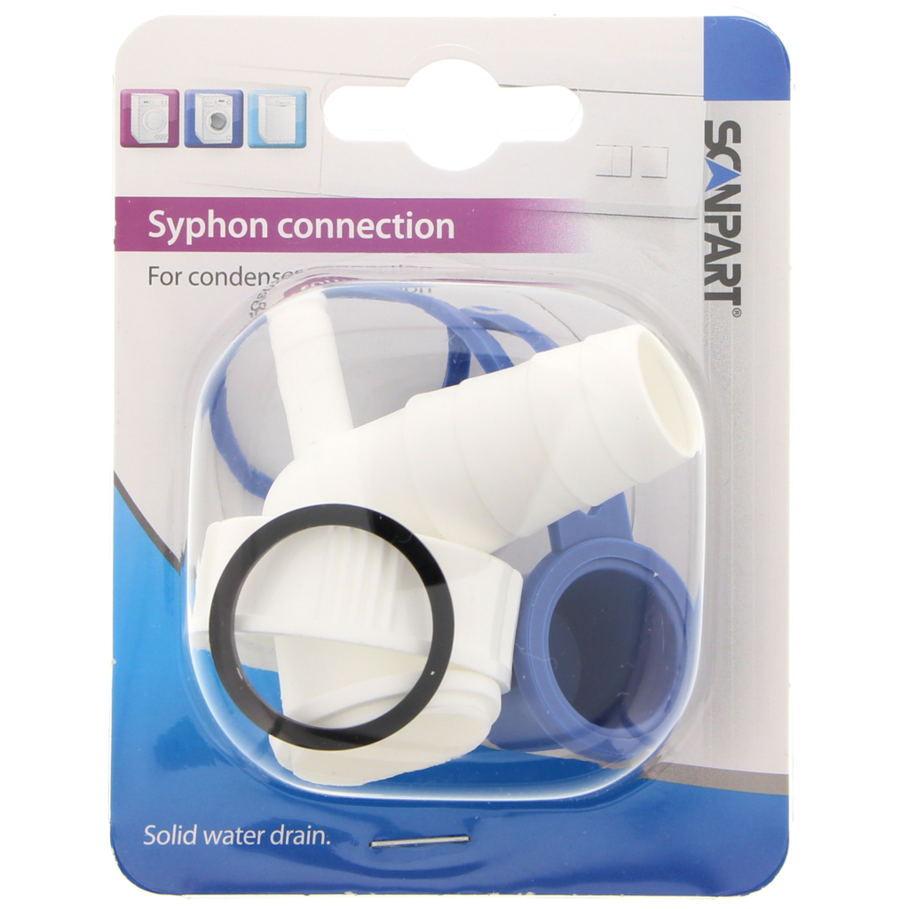 Pripojenie sifónu Scanpart pre kondenzačnú sušičku, biele