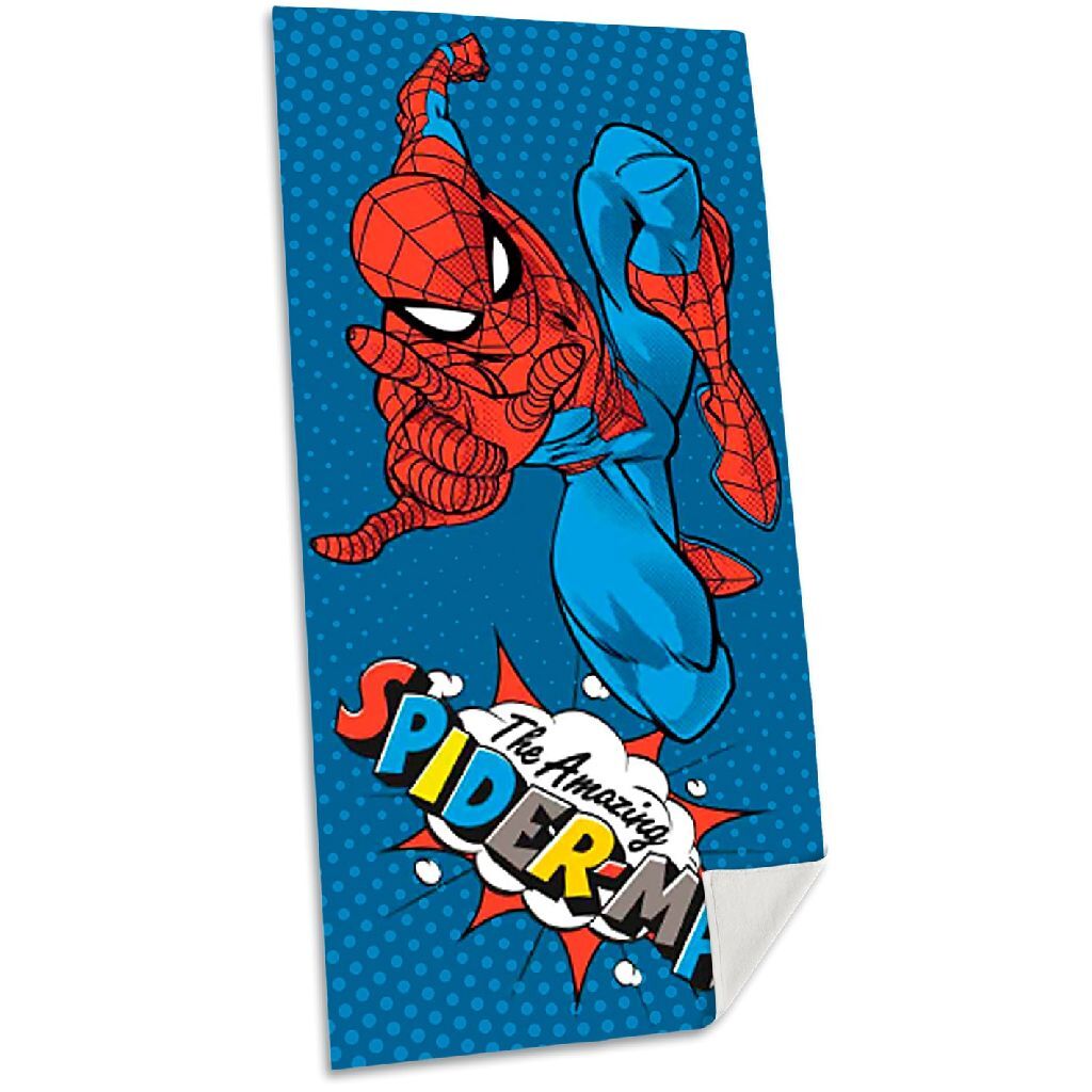 Plážový uterák Spiderman 70x140 cm modrý/bavlnený