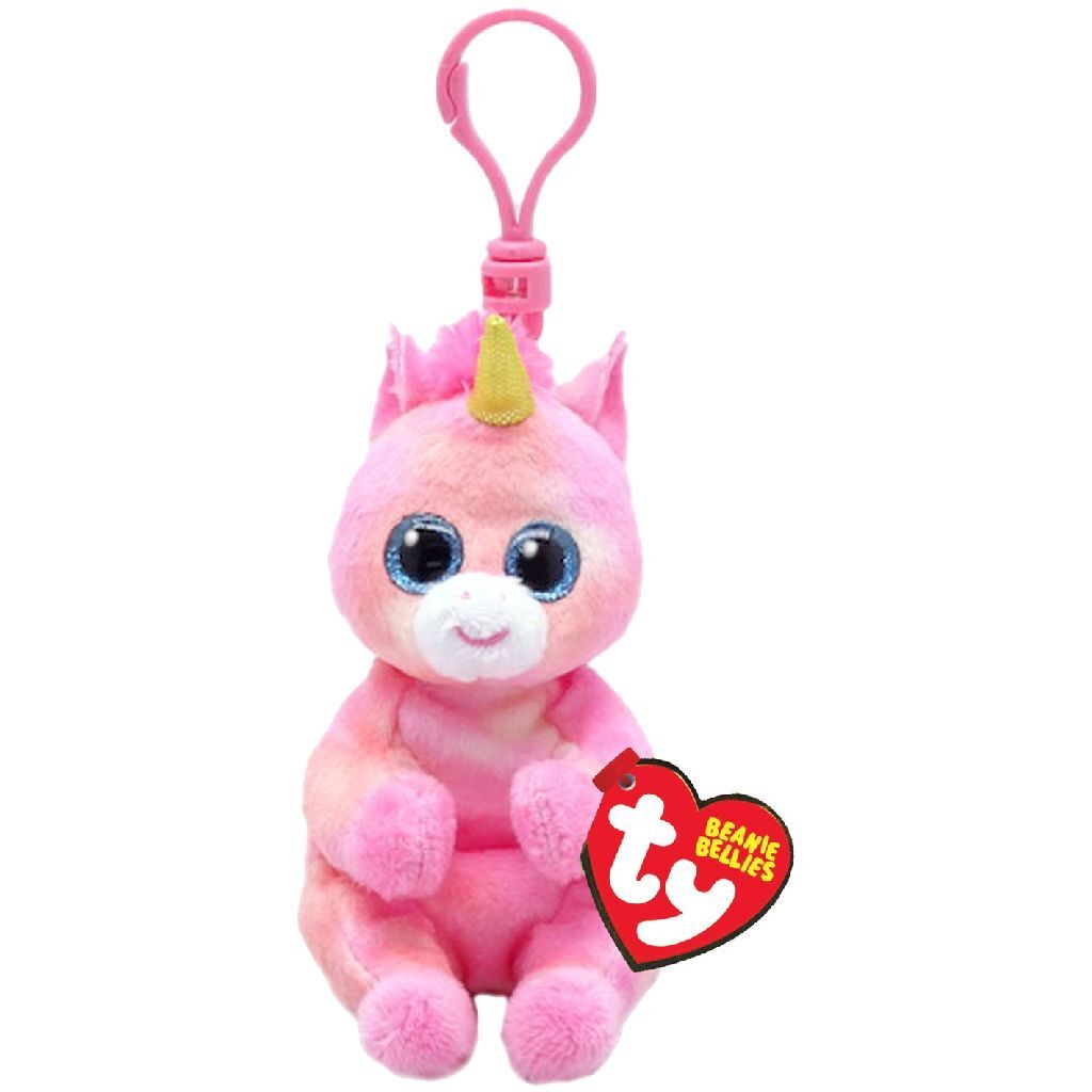 TY Beanie Babies Bellies Clip Plyšová hračka Jednorožec Skylar 10 cm