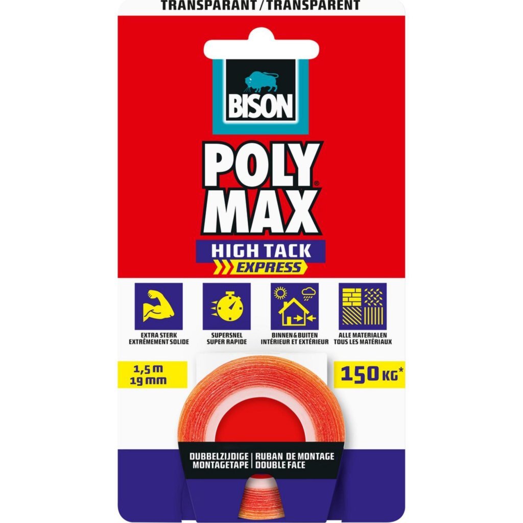 Lepiaca páska Bison Poly Max 150 cm priehľadná