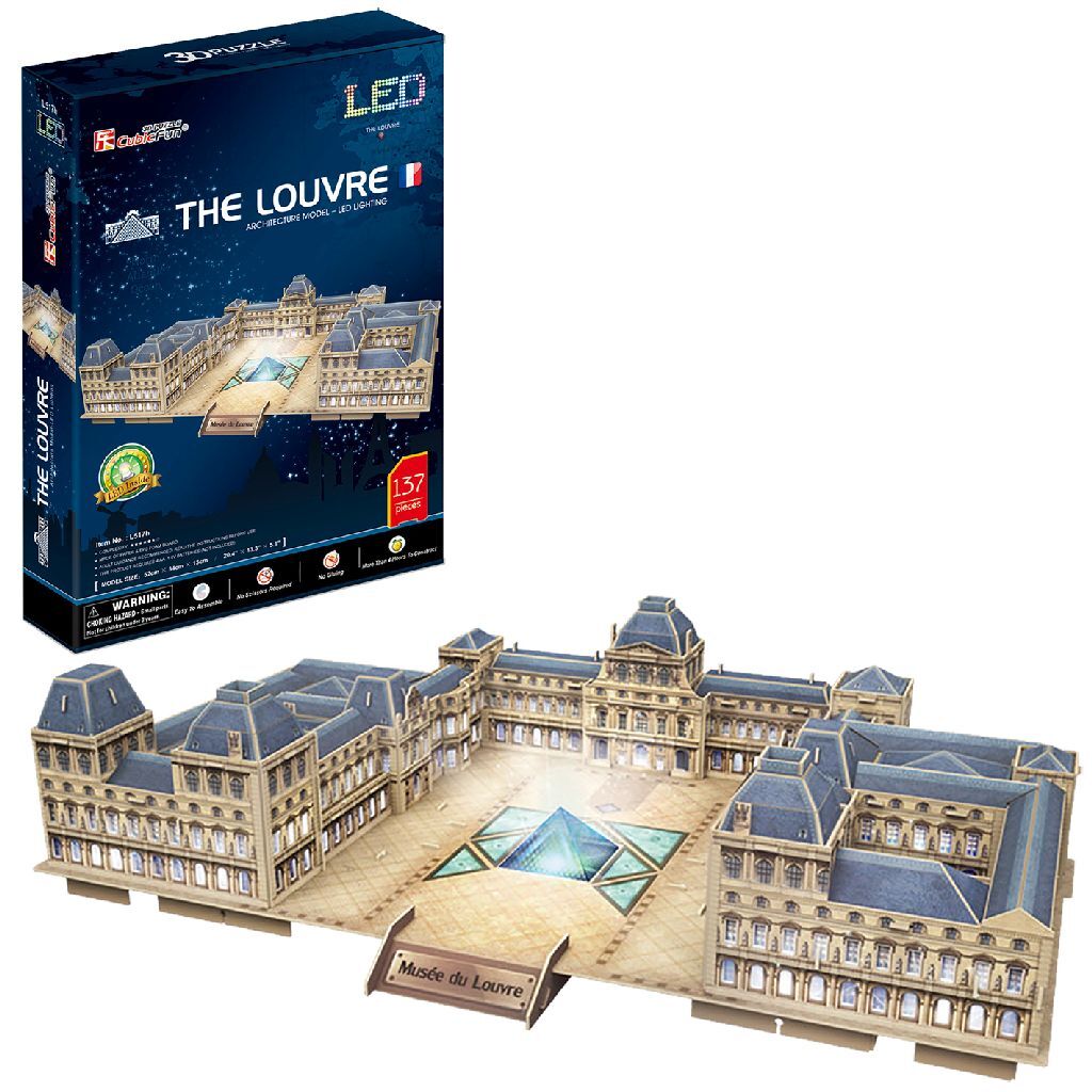 3D puzzle Cubic Fun Louvre + LED osvetlenie 137 dielikov
