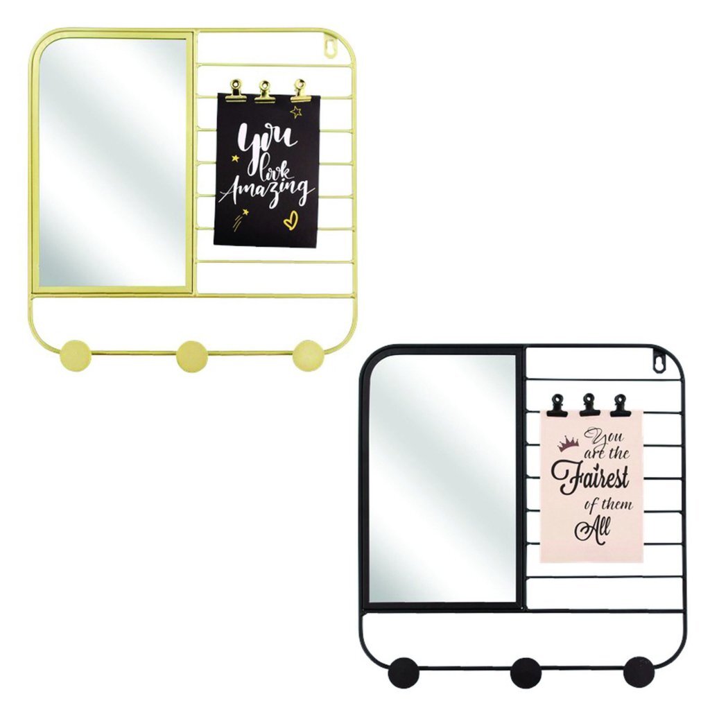 Dekoratívny nástenný vešiak 32x2x33 cm kovový/čierny/zlatý, rôzne farby