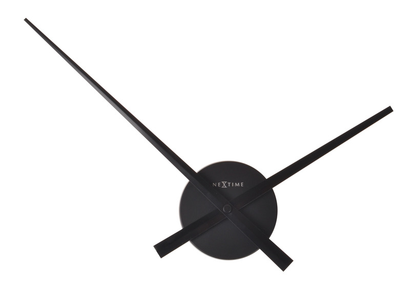 Nástenné hodiny NeXtime NE-3074ZW s priemerom 48 cm x 3 cm, hliník, čierne, „malé ručičky“
