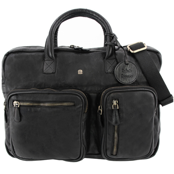 Juscha JU-48201 Aktovka na notebook Roberto Romano ROMA čierna, pravá koža 29x40x10cm