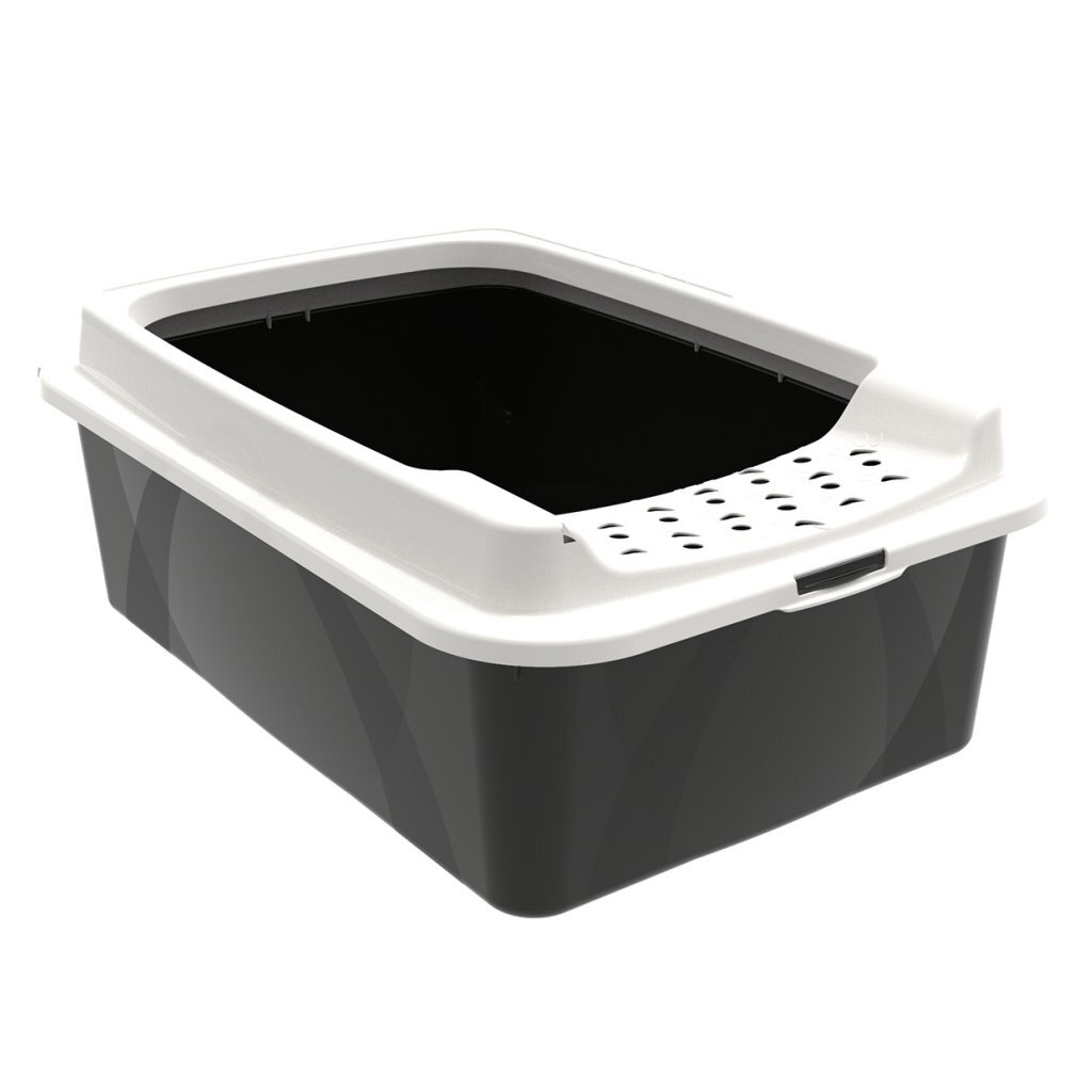 Rotho Eco Bonnie mačacia toaleta s horným vchodom M čierna/piesková