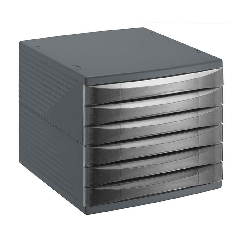 Rotho Quadra zásuvková jednotka so 6 zatvorenými zásuvkami A4 antracitová