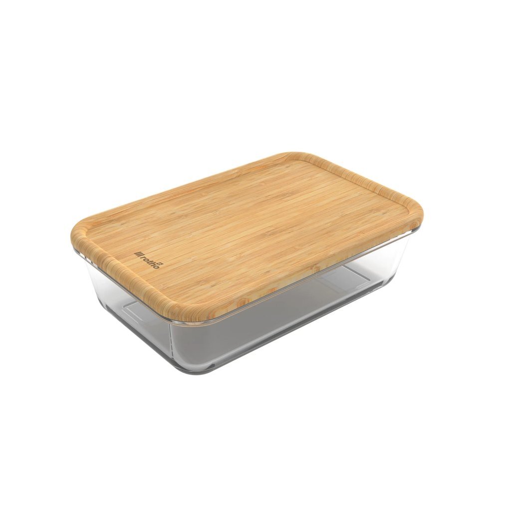 Úložný box do chladničky Rotho Nala 1,1 l sklo/bambus