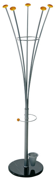 Alco AL-2803 vešiak na kabáty, kovový, strieborný, 5 háčikov, vrátane stojana na dáždniky