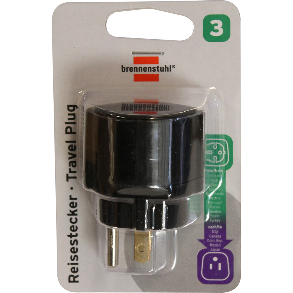 Brennerstuhl America cestovná zástrčka uzemnená NL>USA