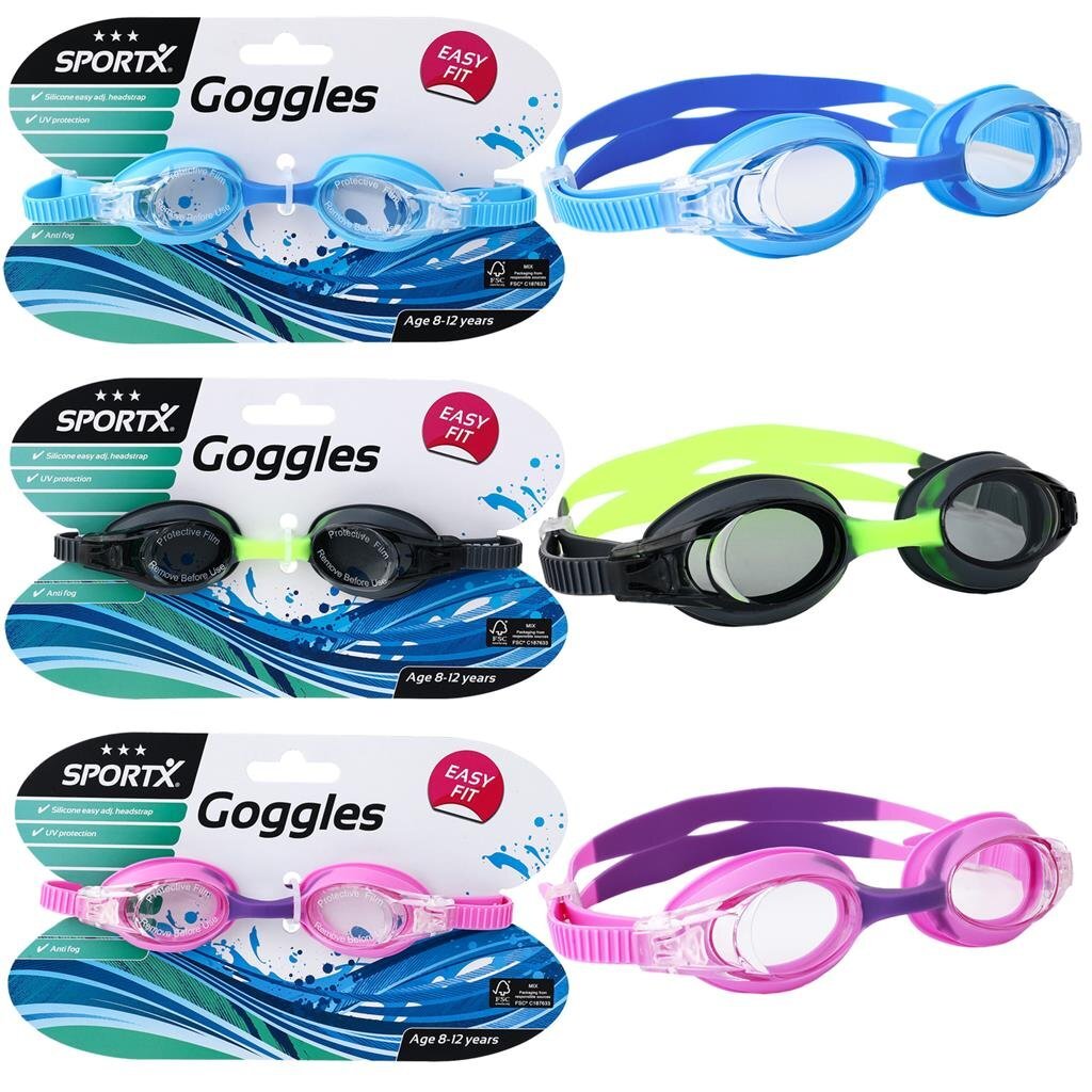 Plavecké okuliare SportX Junior 3 hviezdičky, rôzne farby