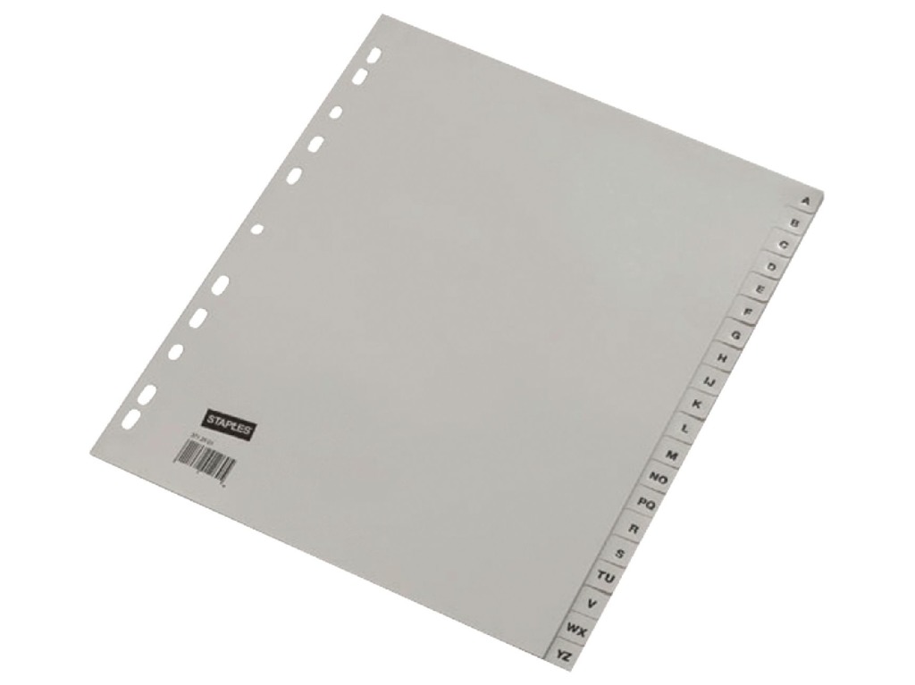 Záložky Ahrend Ofc-tab1 A4 A - Z sivé / sada 20 kusov