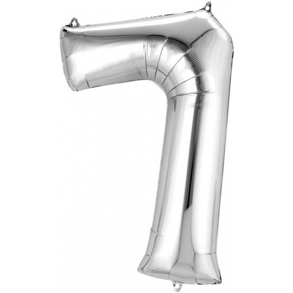 Fóliový balón číslo 7 58x88 cm strieborný