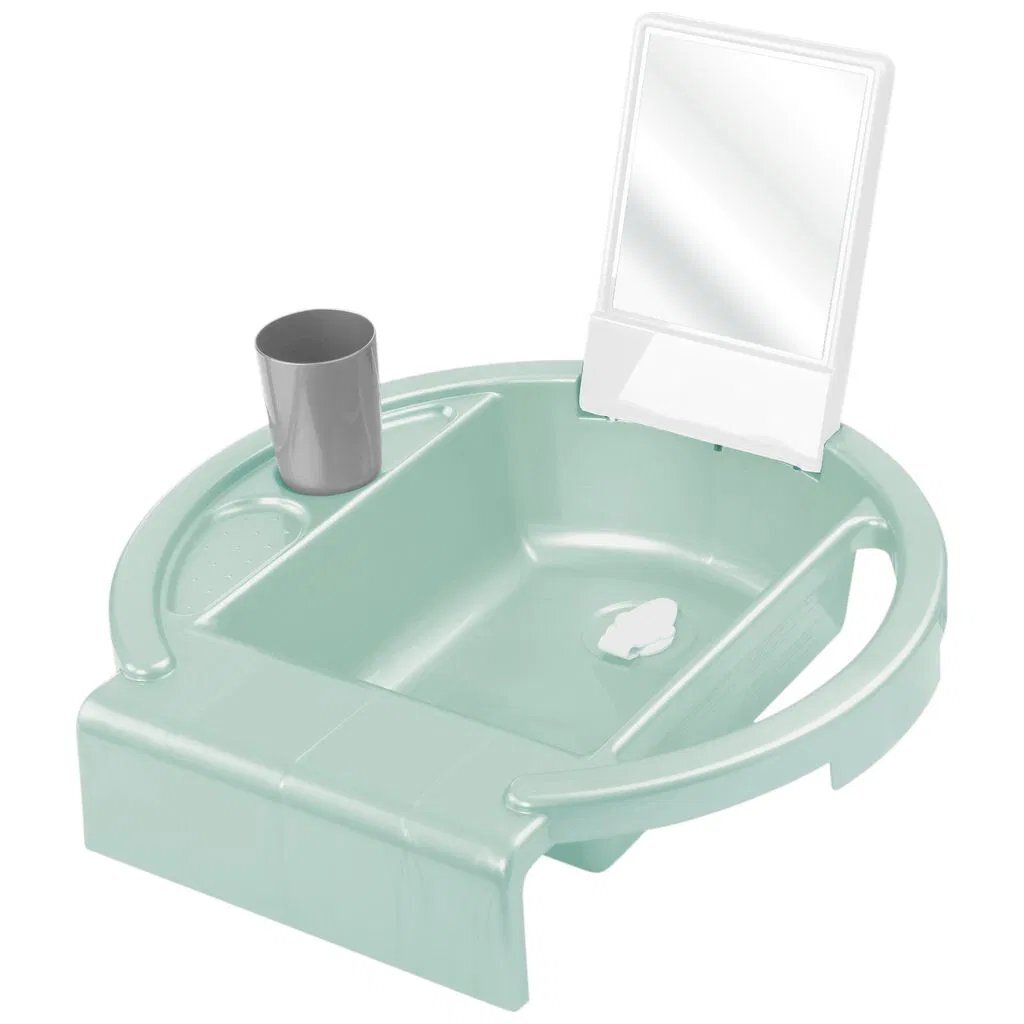 Detské umývadlo Rotho AVA na okraj vane 40x40x13 cm šalviovo zelené