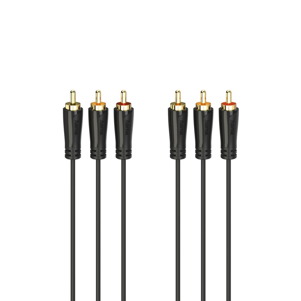 Hama audio/video kábel 3 RCA zástrčky - 3 RCA zástrčky pozlátené 1,5 m