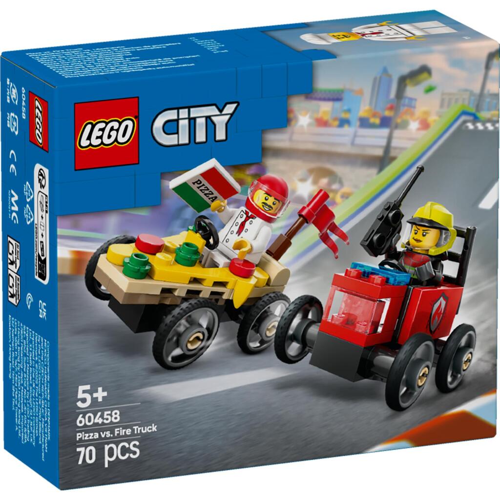 Lego City 60458 Pizza Van verzus hasičské auto