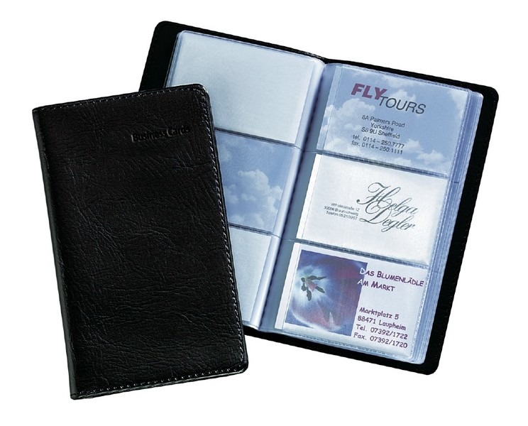 Priečinok na vizitky Sigel SI-VZ171, umelá koža, čierny, na 120 kariet