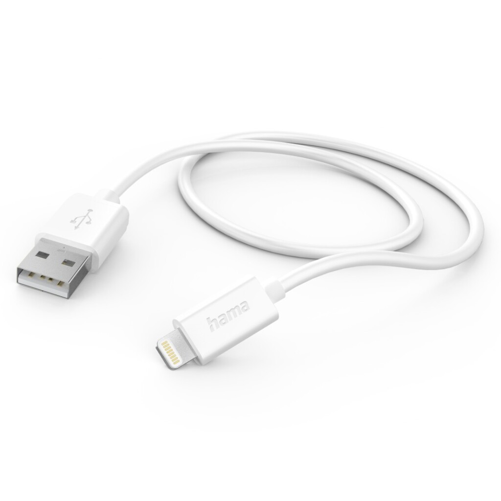 Nabíjací kábel Hama USB-A - Lightning 1 m biely