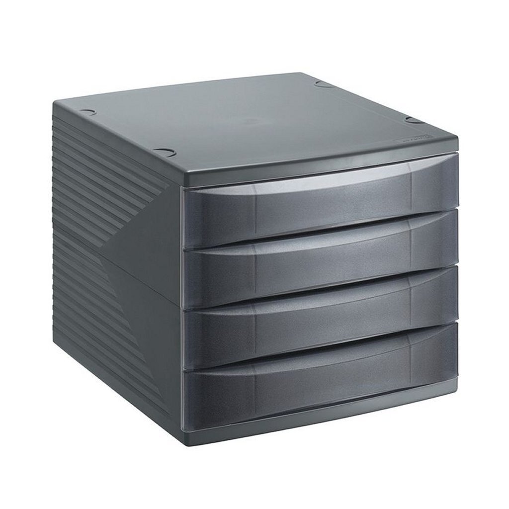 Rotho Quadra Zásuvková jednotka so 4 zatvorenými zásuvkami A4, antracitová