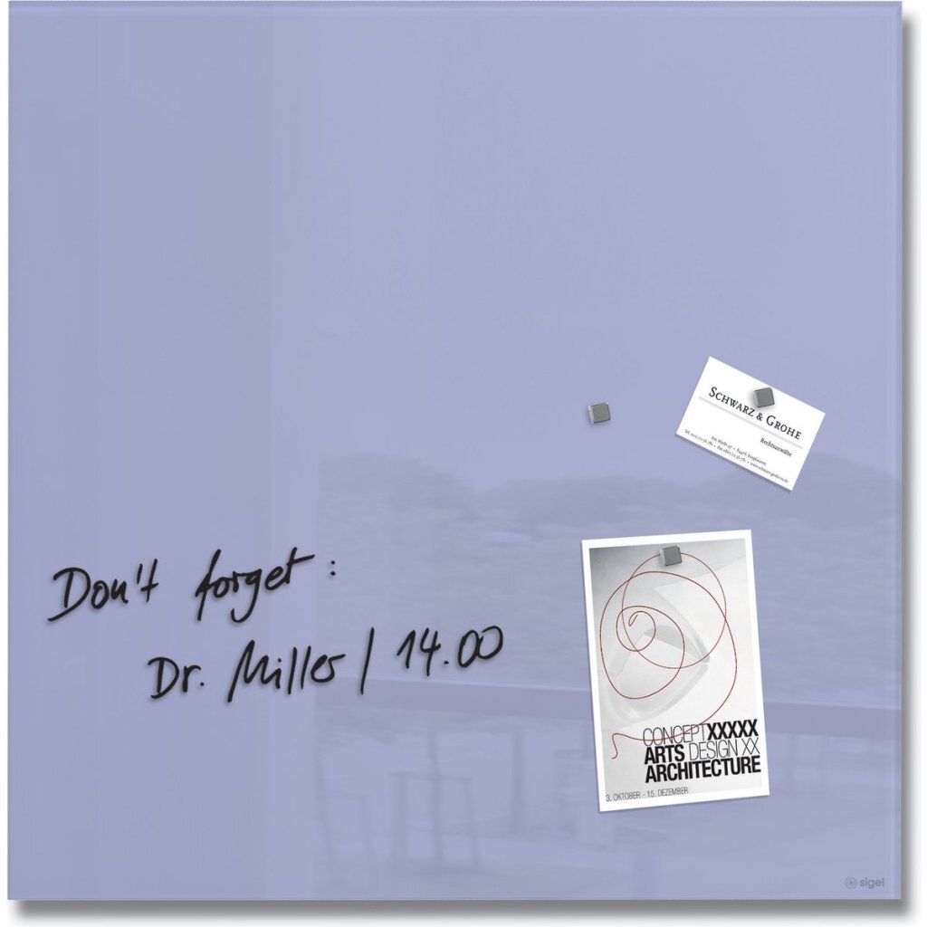 Sigel SI-GL119 Sklenená magnetická tabuľa Artverum 48x48 cm Levanduľová