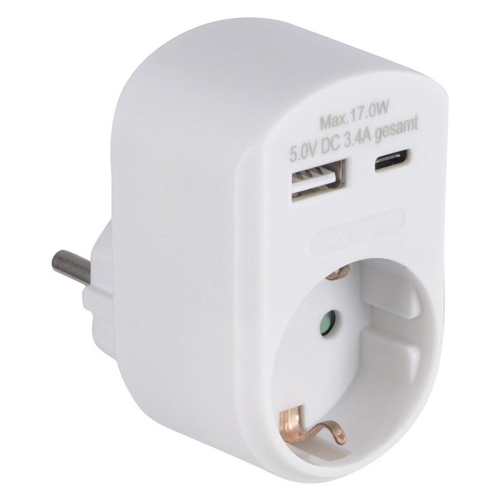 Scanpart Priechodný konektor s RA a 1x USB-A + 1x USB-C biely