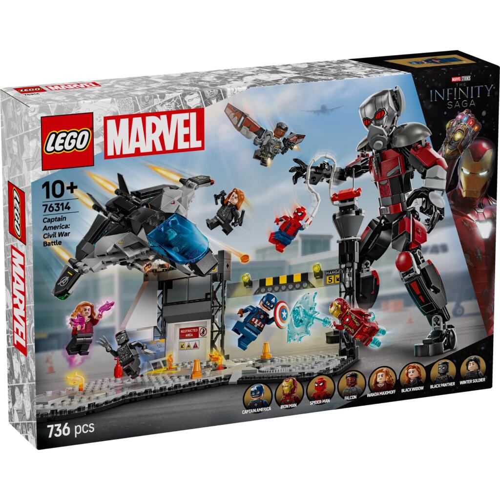 Lego Super Heroes 76314 Marvel Kapitán Amerika Akčná scéna z Občianskej vojny