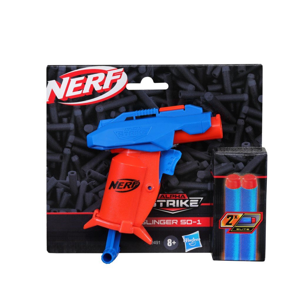 Nerf Alpha Strike Slinger SD-1 Blaster + 2 šípky Červená/Modrá