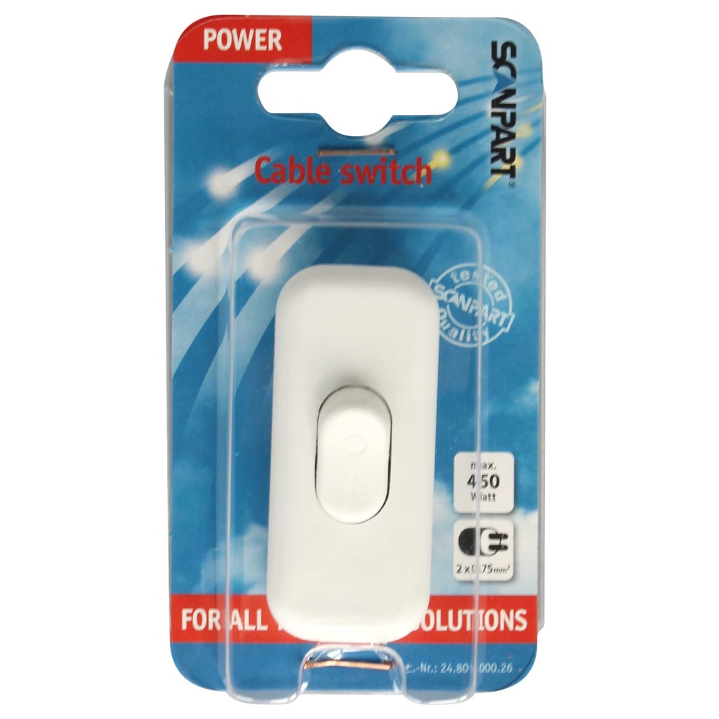 Scanpart kábelový vypínač biely 1p 2ampér