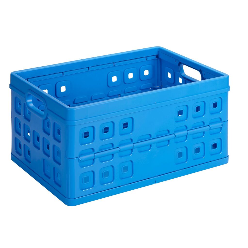 Štvorcová skladacia prepravka Sunware 46 l 54 x 38 x 26,5 cm modrá