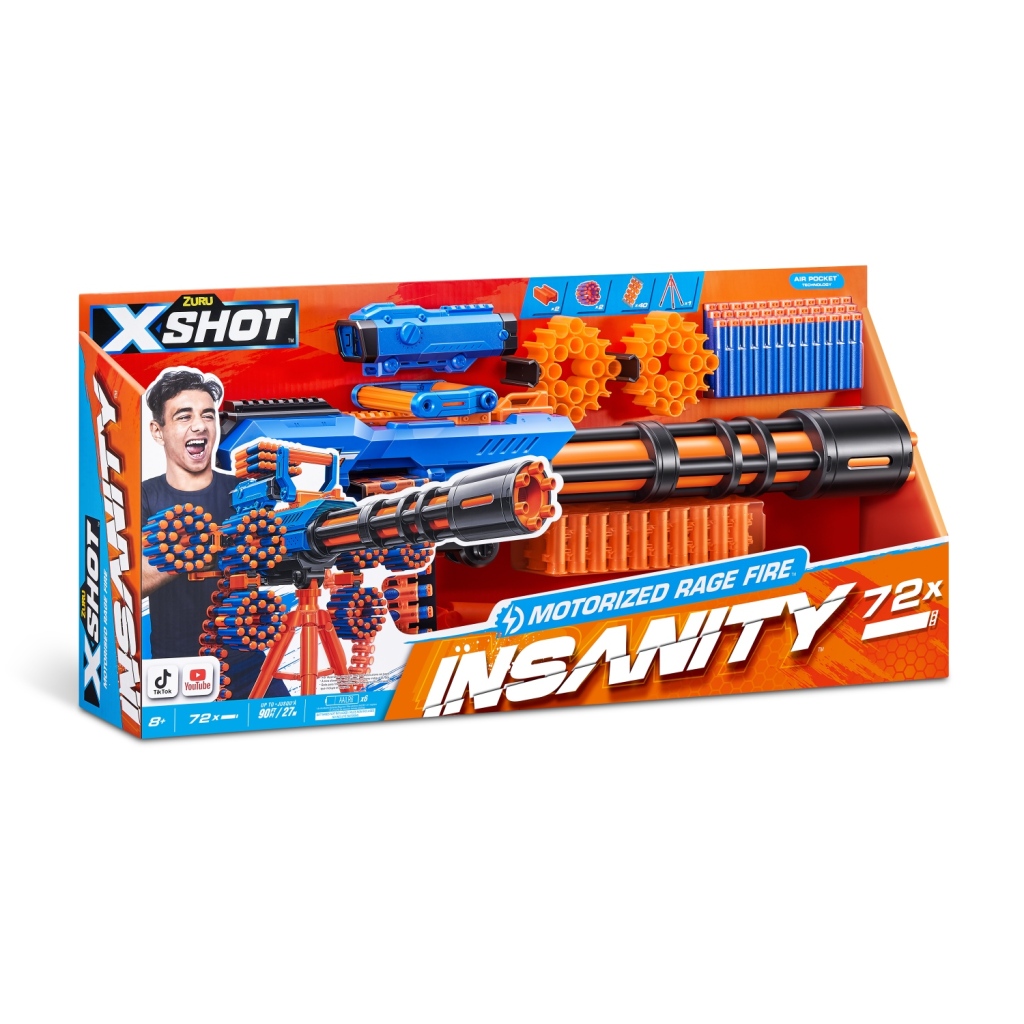 Zuru X-Shot Insanity Motorized Rage Fire Blaster + 72 šípok