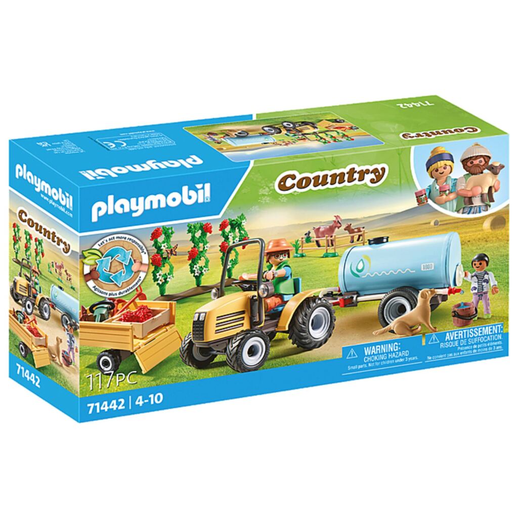 Playmobil 71442 Vidiecky traktor s prívesom a vodnou nádržou