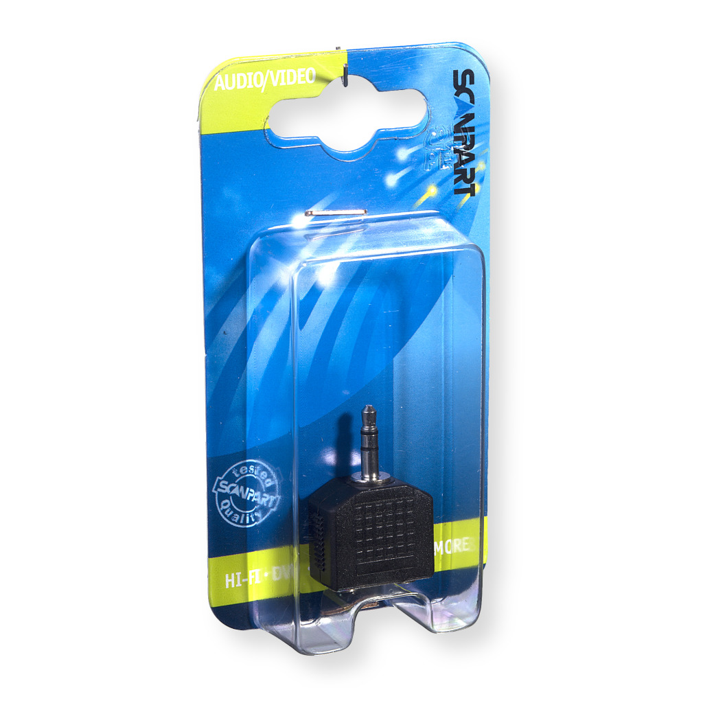 Adaptér Scanpart 2x3,5(f)-3,5(m) stereo