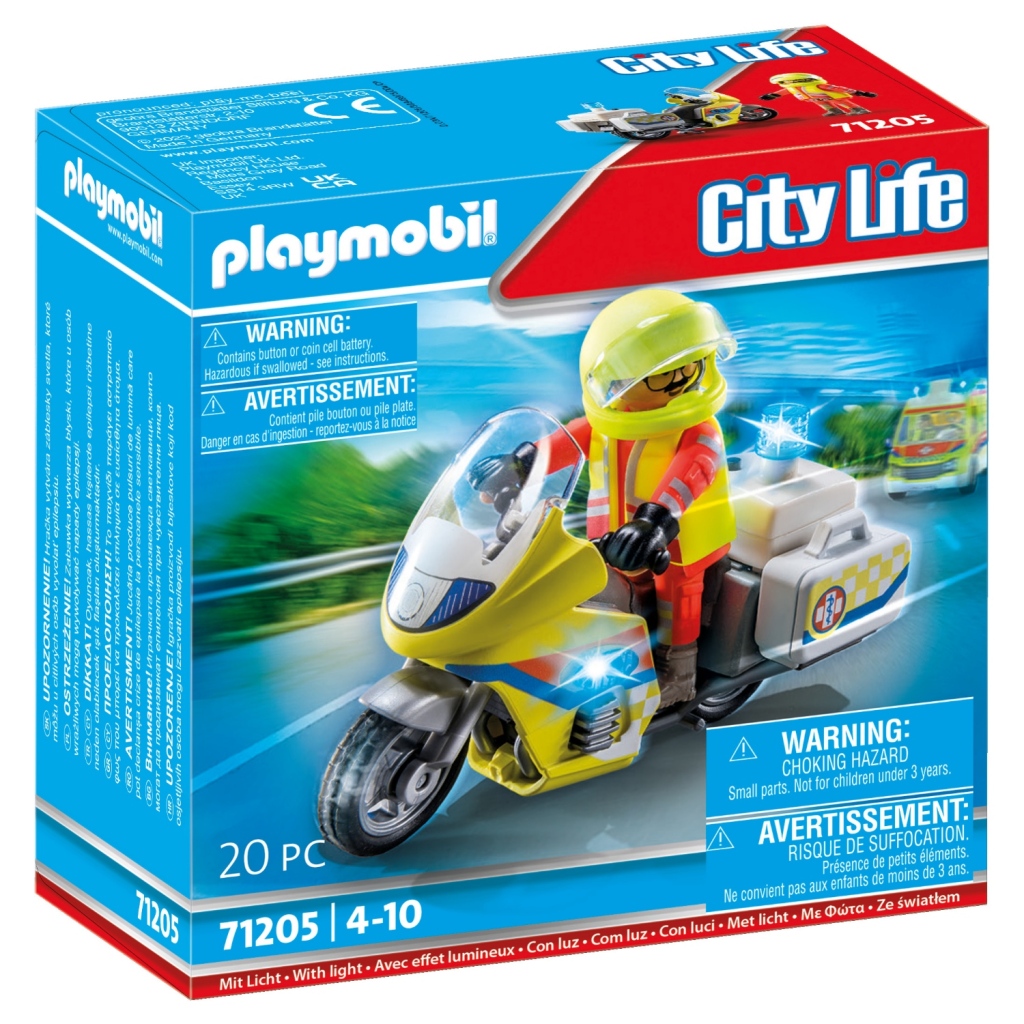 Playmobil 71205 Záchranná motorka City Life s blikajúcim svetlom