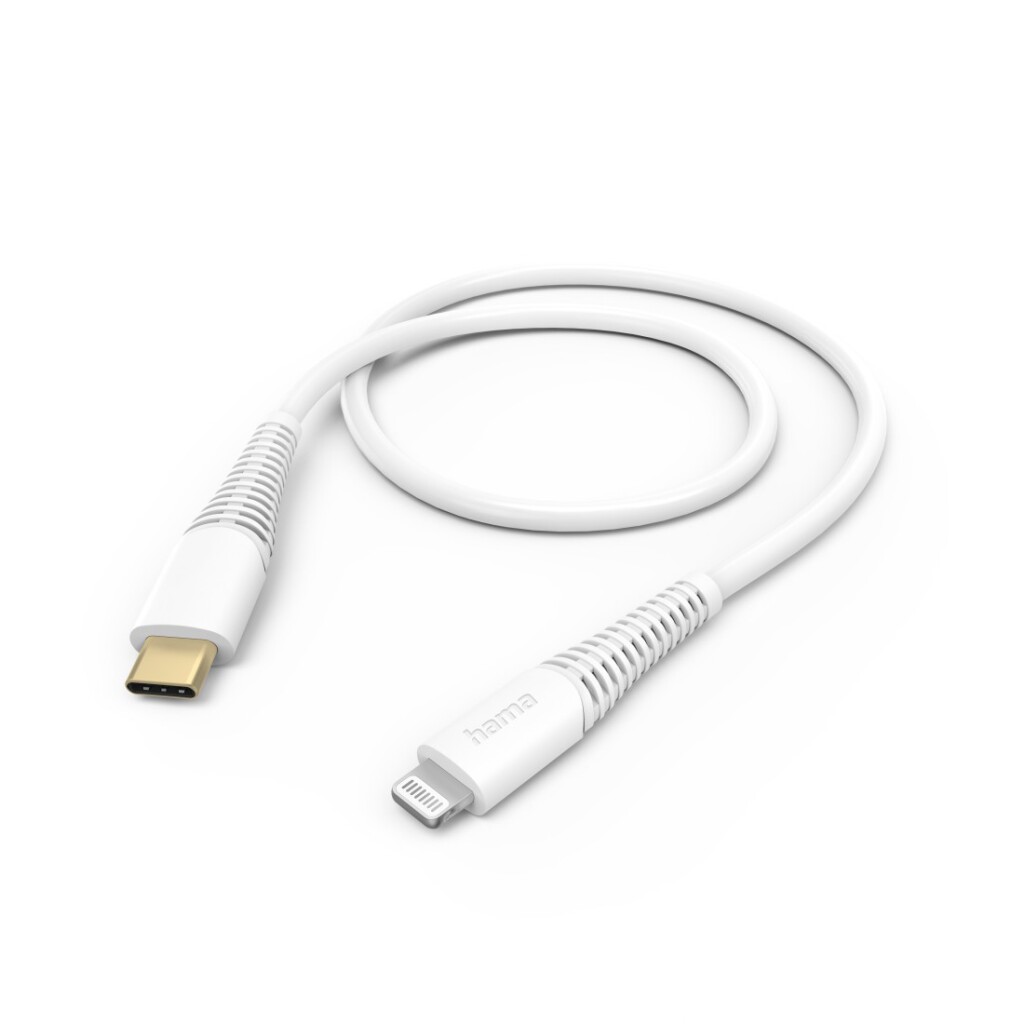 Nabíjací kábel Hama USB-C - Lightning 1,5 m biely